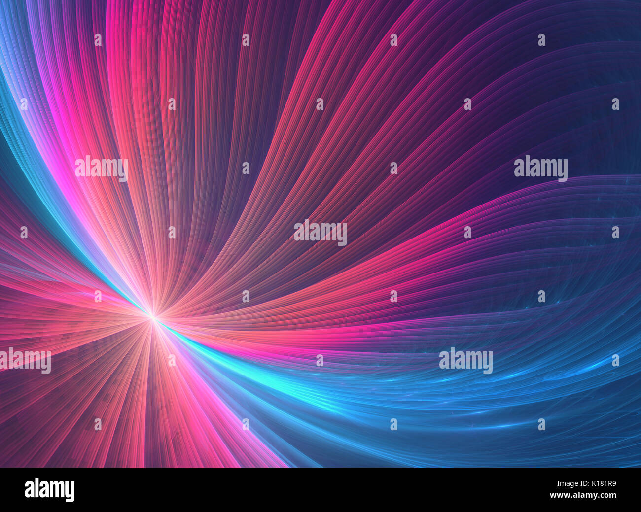 Glow fractal with a pink swirl pattern. A digital image is rendered on a computer. Conceptual scientific image. Stock Photo