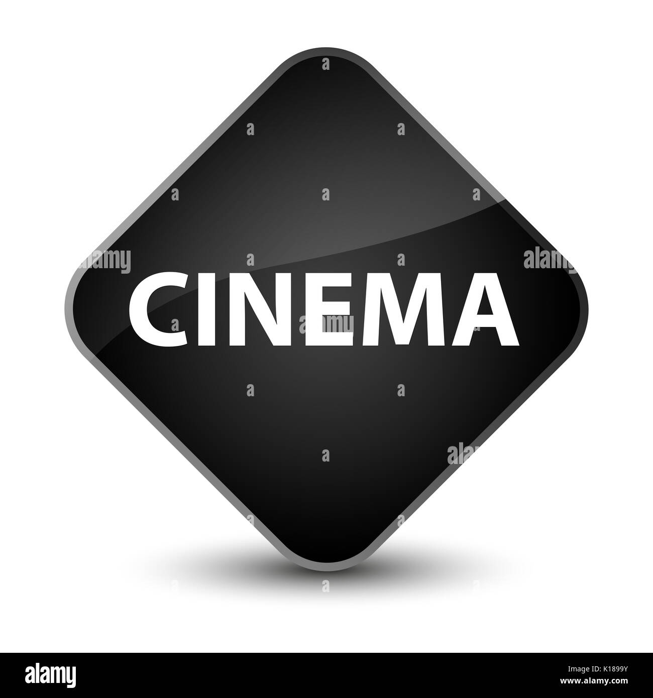 Cinema isolated on elegant black diamond button abstract illustration Stock Photo