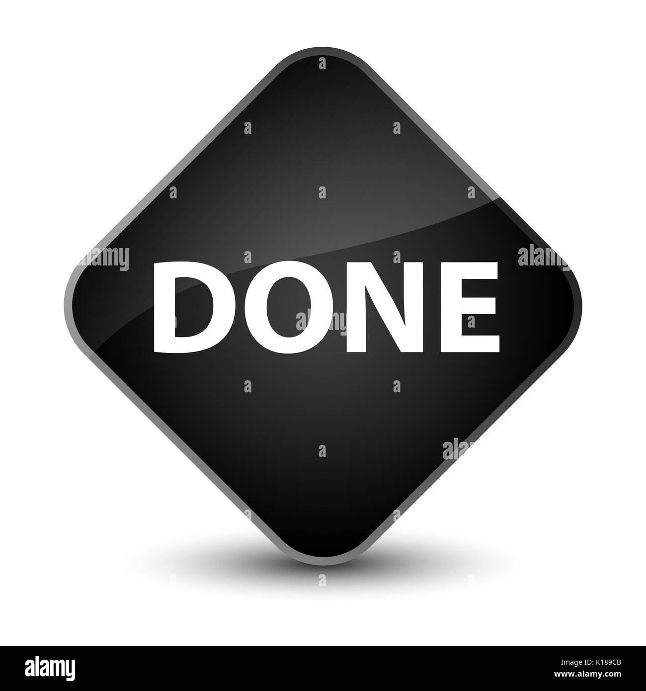 Done isolated on elegant black diamond button abstract illustration ...