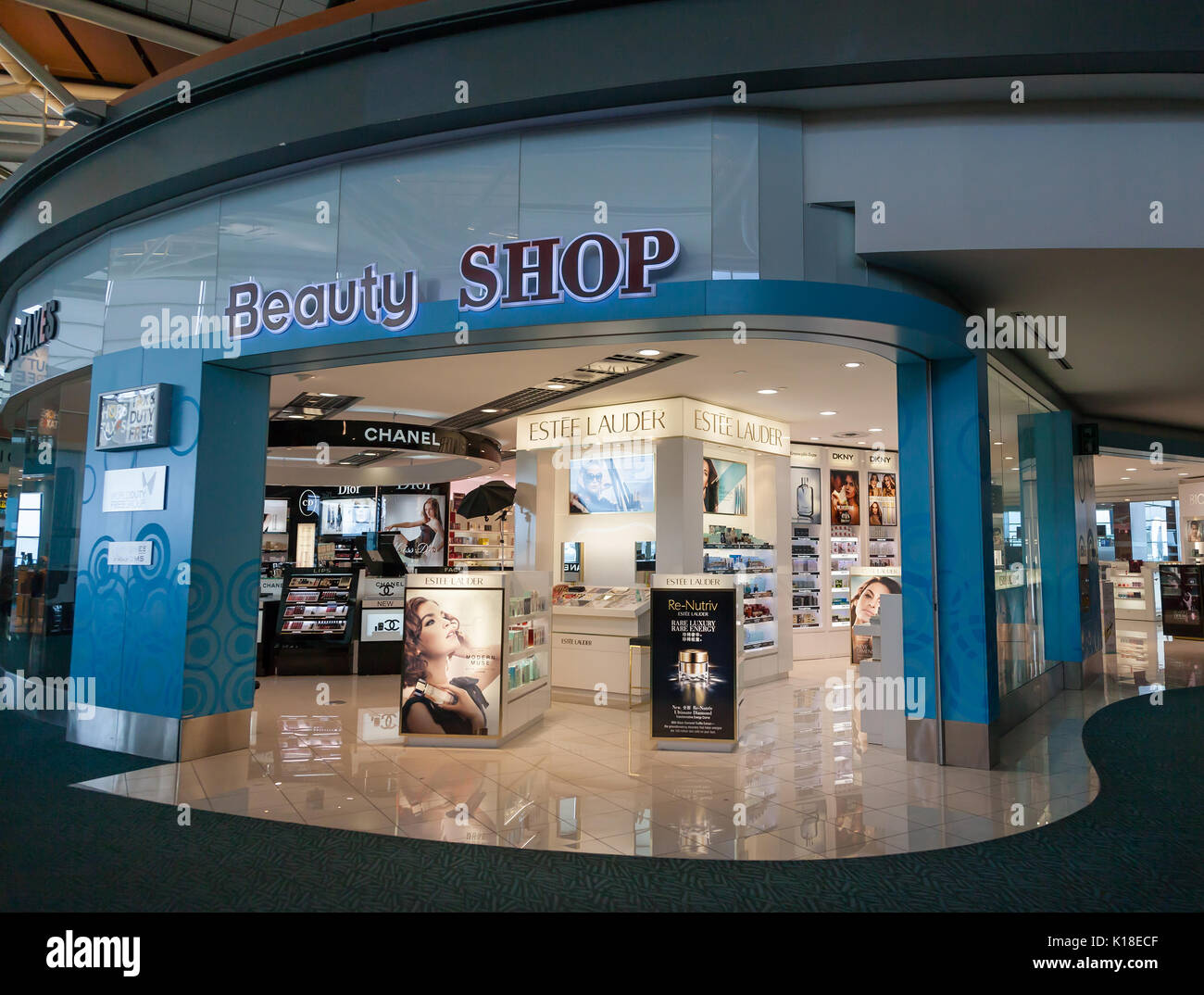 The Beauty Shop Duty free shop at Vancouver International Airport, Canada, North America Stock Photo