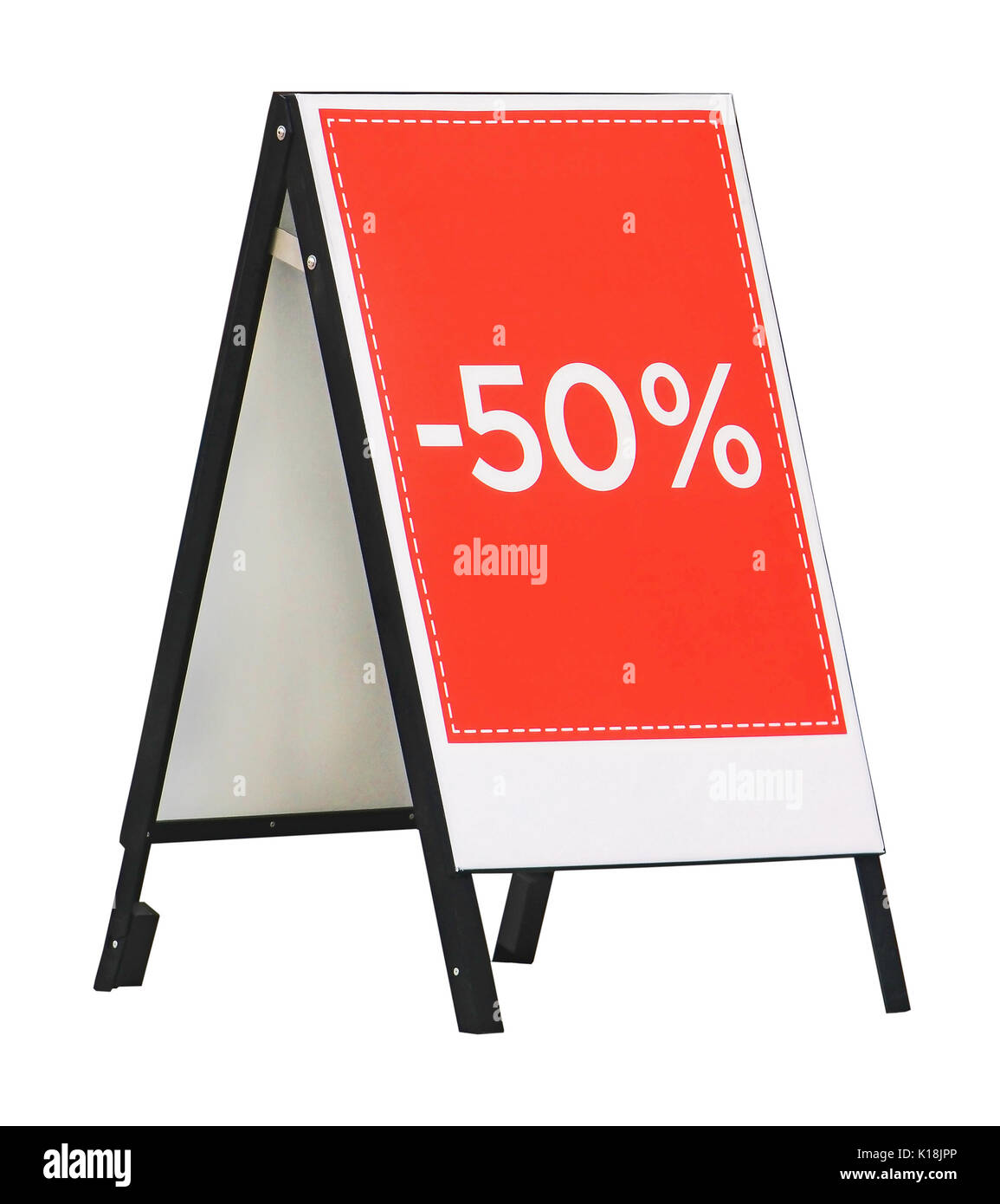 Street board with sale promotion isolated with clipping path Stock Photo Alamy