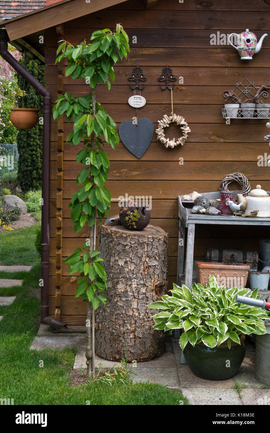 Garden house with decoration Stock Photo