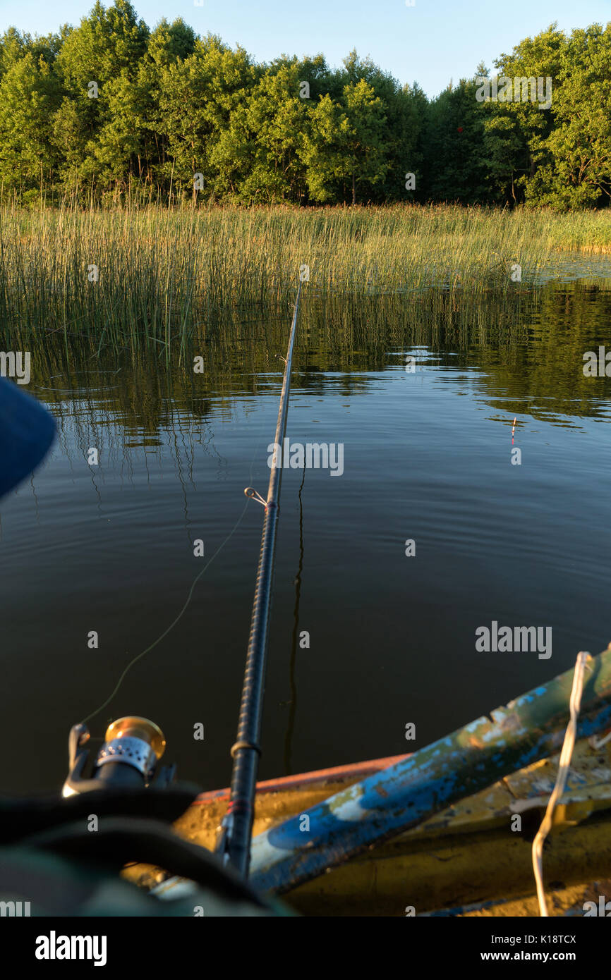 Fishing with rod and reel Stock Vector Images - Alamy