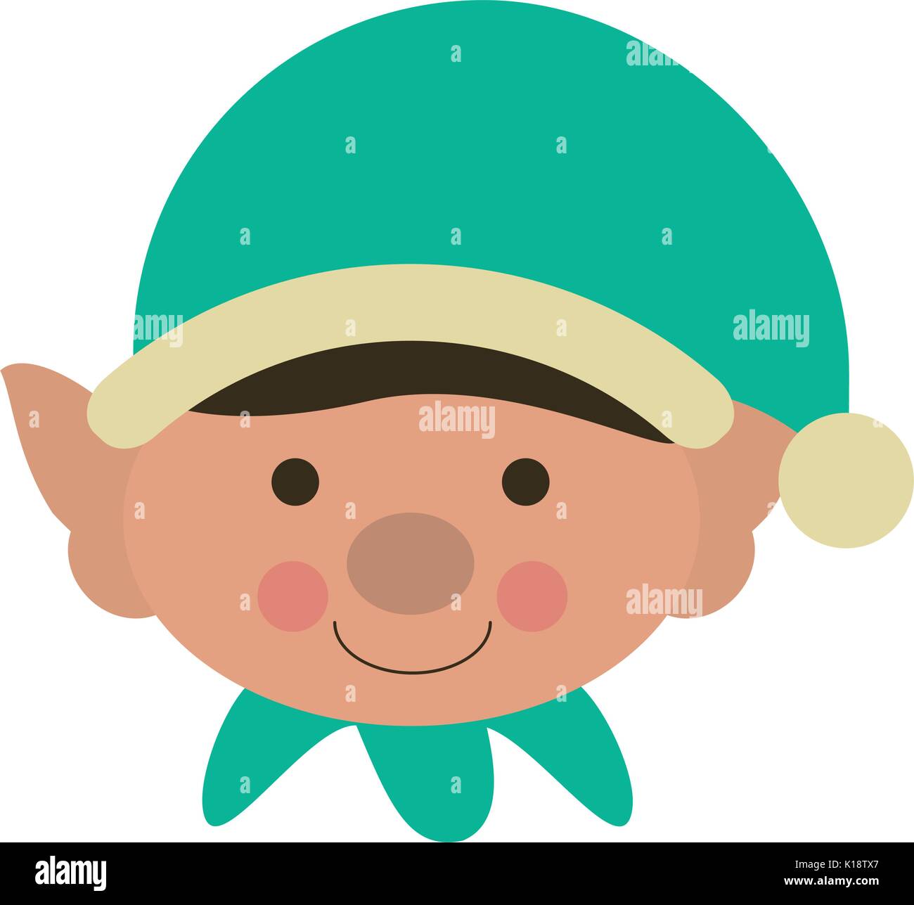 elf or santas helper face christmas related icon image vector ...