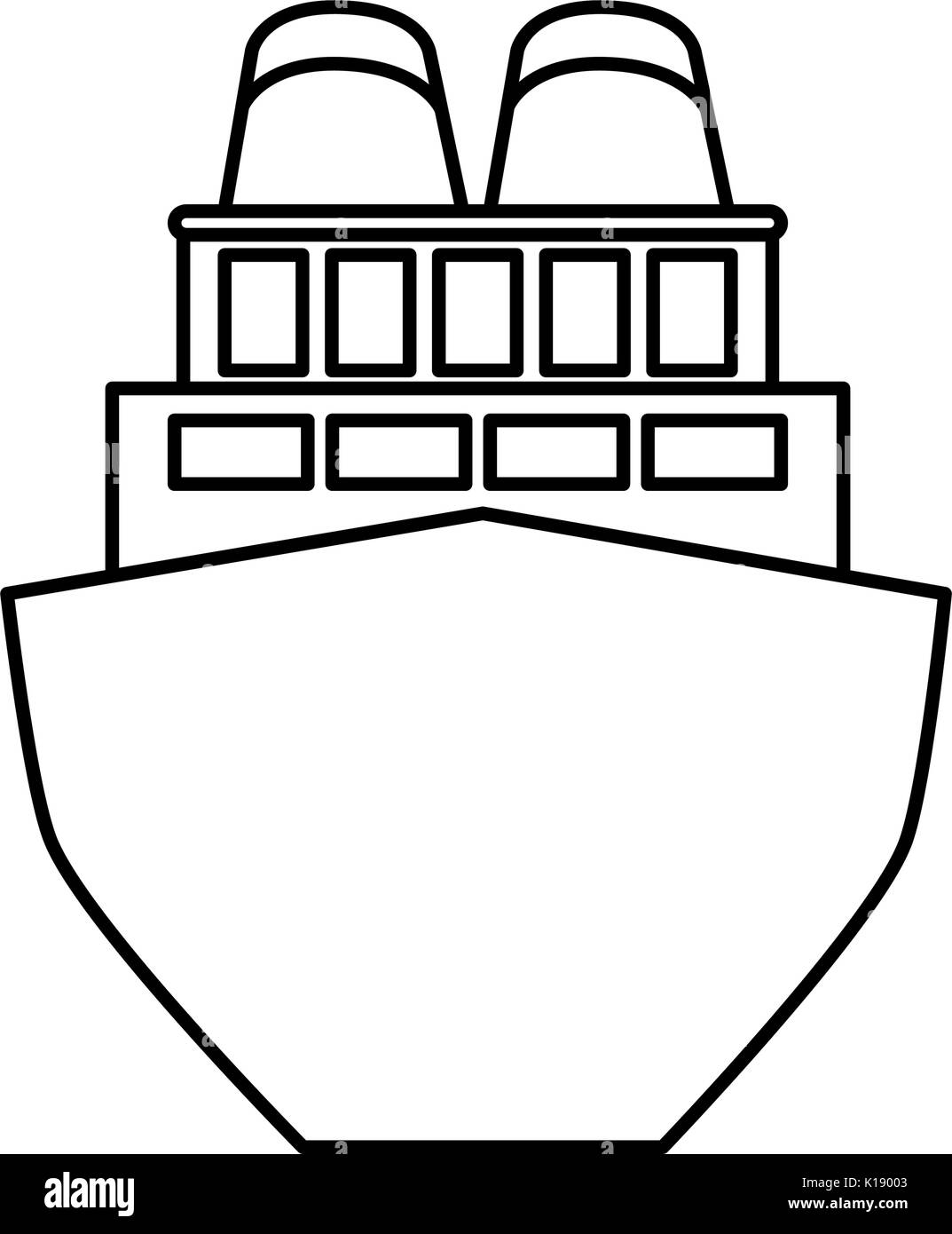 cargo ship icon image vector illustration design black line Stock ...