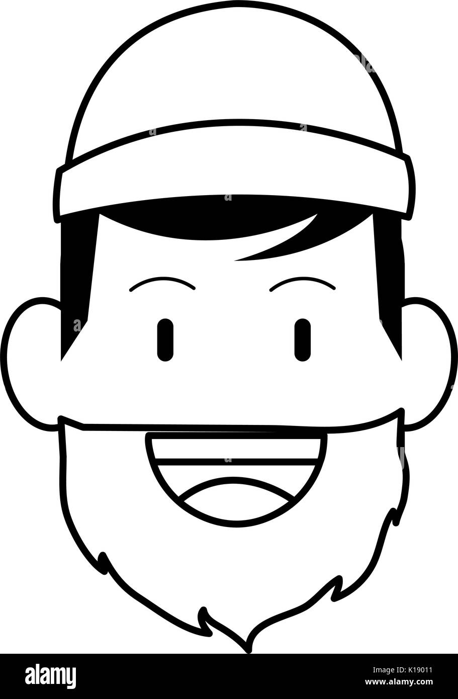 happy smiling man with full beard and mustache icon image vector ...