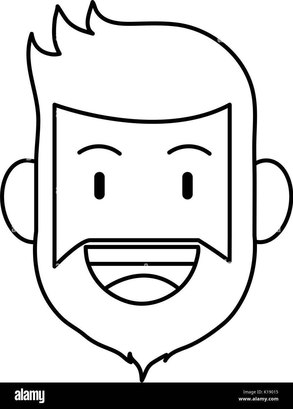 happy smiling man with full beard and mustache icon image vector ...
