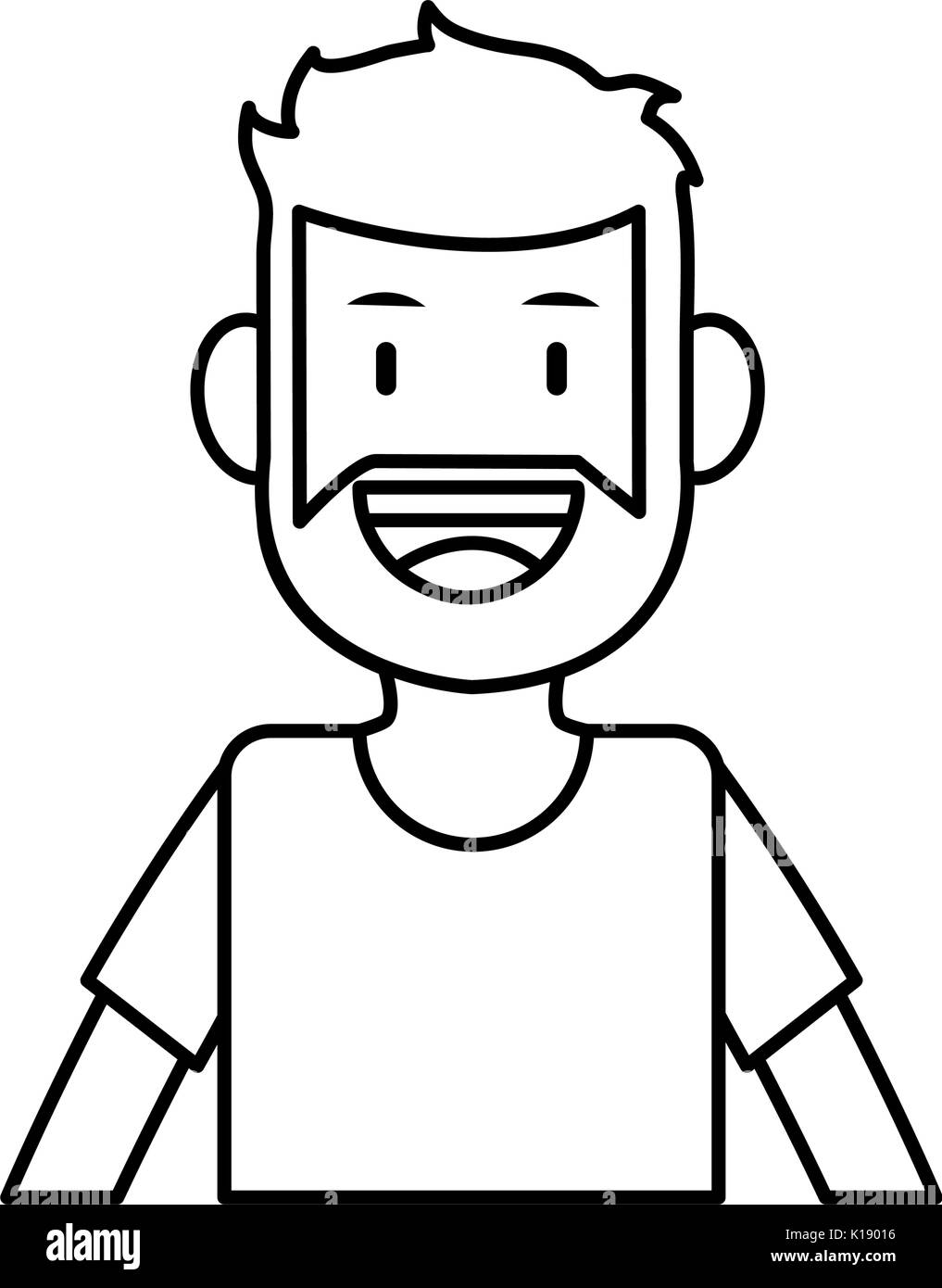 happy smiling man with full beard and mustache icon image vector ...