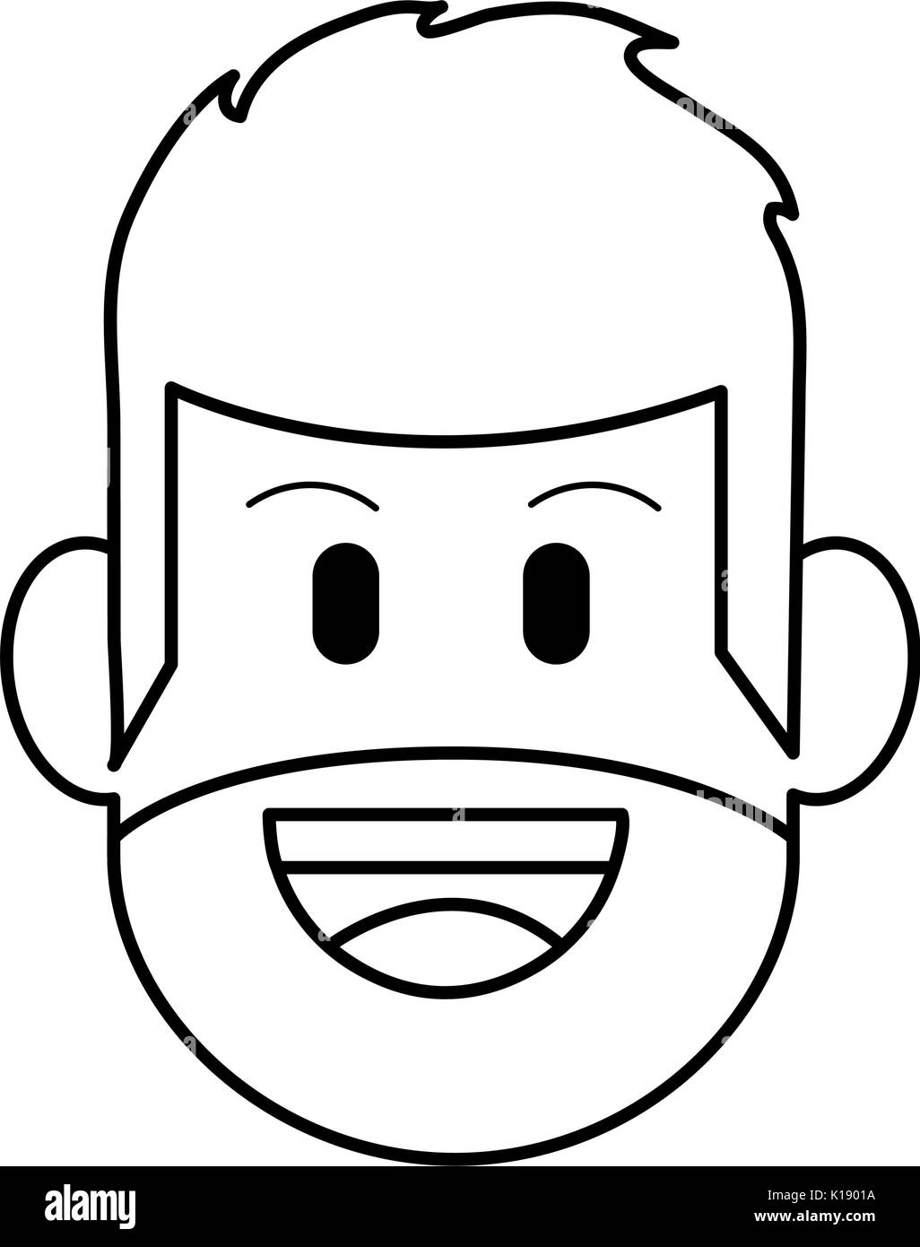 happy smiling man with full beard and mustache icon image vector ...