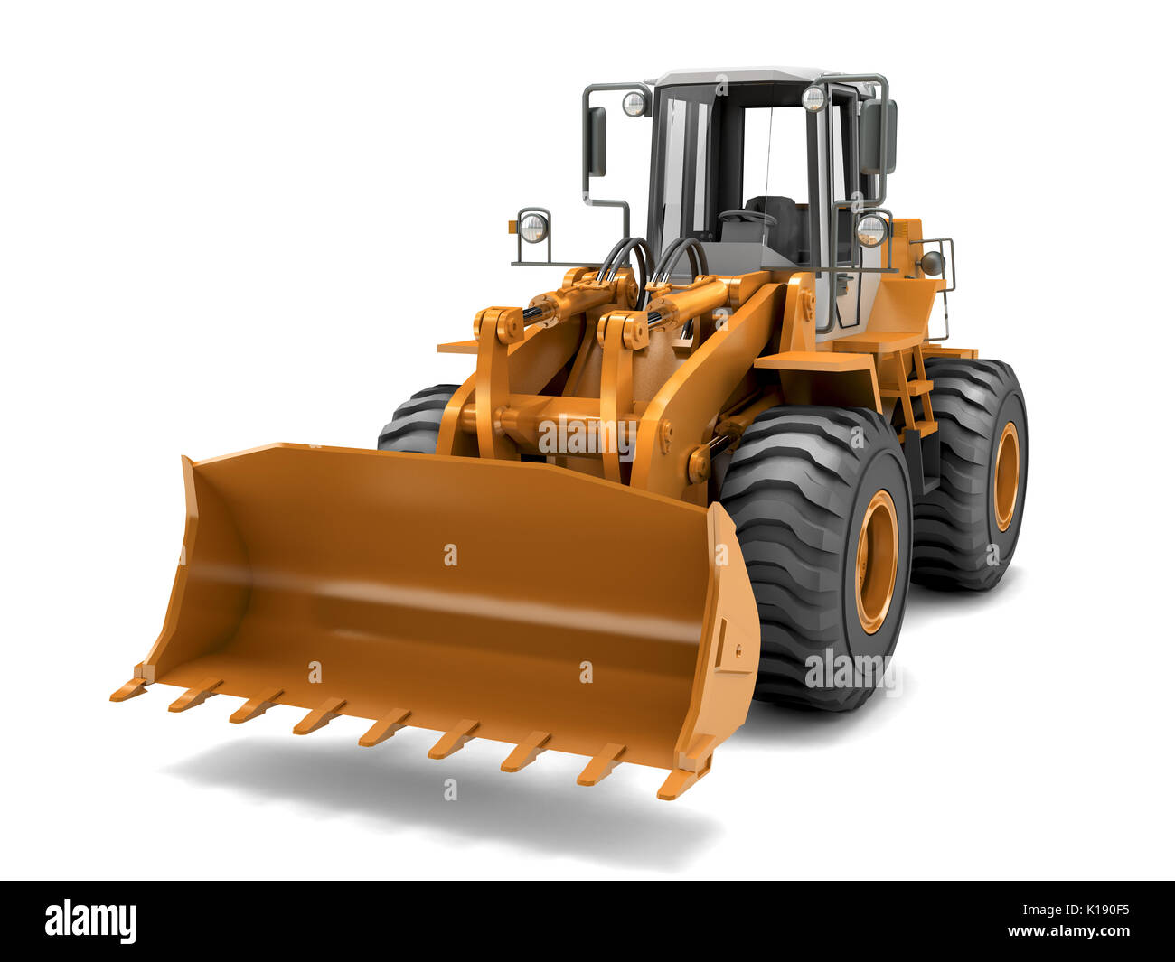 Hydraulic loader. Front view. Isolated on white Stock Photo Alamy