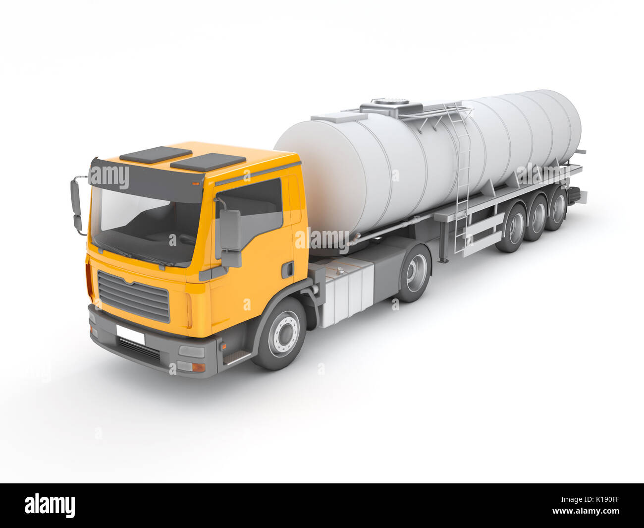 Truck tanker for oil products. Isolated on white background Stock Photo
