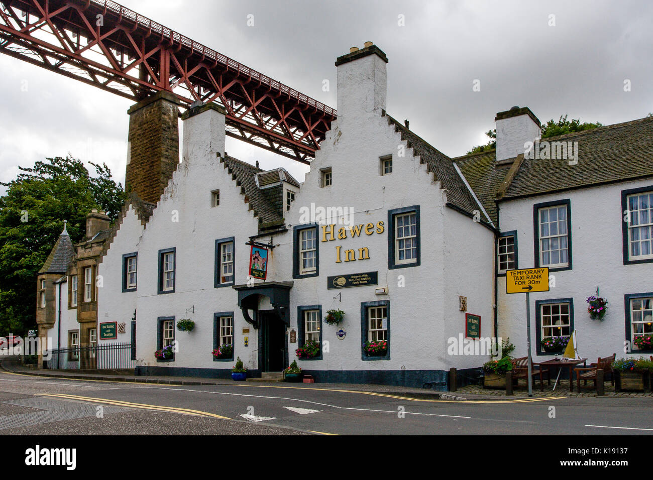 Stylish The Hawes Inn a country pub situated almost under the Forth Rail Bridge in South Queensferry Edinburgh Scotland Stock Photo