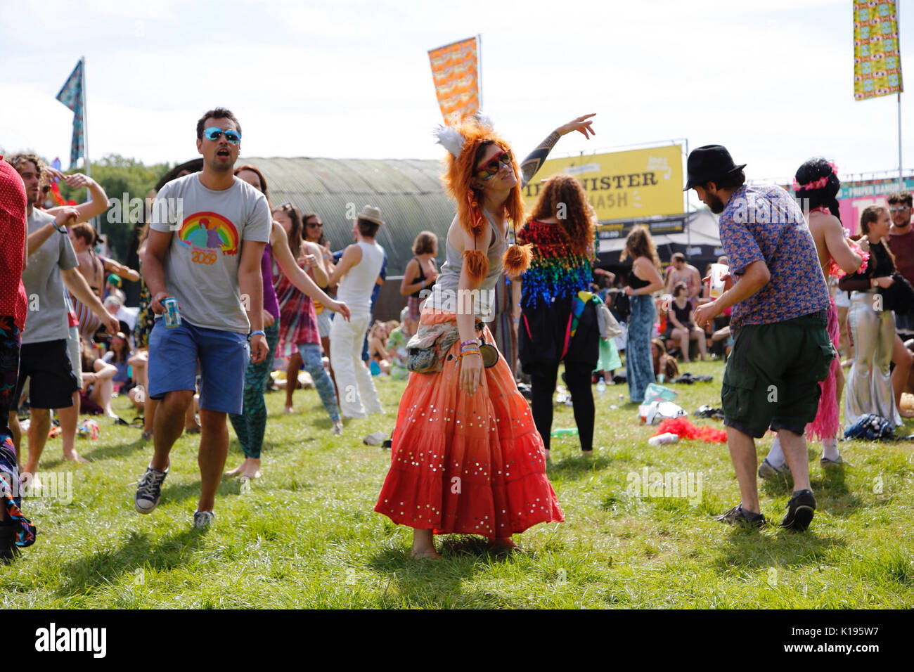 Northampton, UK. 25th August, 2017. The alternative festival famed for authentic music, crazy fancy dress and enthusiastic energy continues today under sunny skies on the Kelmarsh Estate. Credit: Wayne Farrell/Alamy Live News Stock Photo