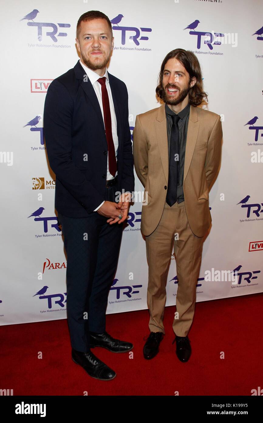 Dan Reynolds, Daniel Wayne Sermon at arrivals for The 4th Annual Believer Gala for The Tyler Robinson Foundation (TRF), Caesars Palace, Las Vegas, NV August 25, 2017. Photo By: JA/Everett Collection Stock Photo