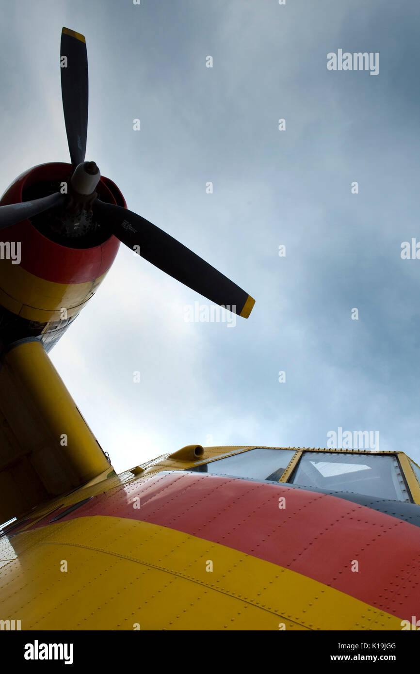 Propeller and cabin of a vintage airplane in an airshow Stock Photo - Alamy