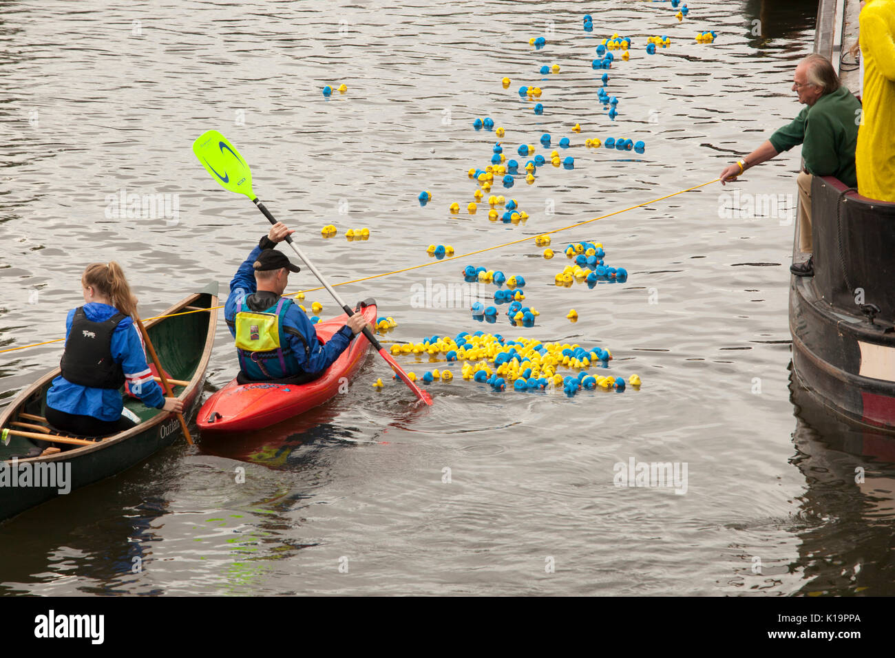 Newbury waterways festival 2017 duck race Stock Photo