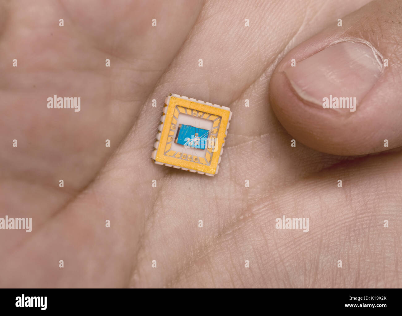 Experimental transistor device mounted on a graphenecoated substrate