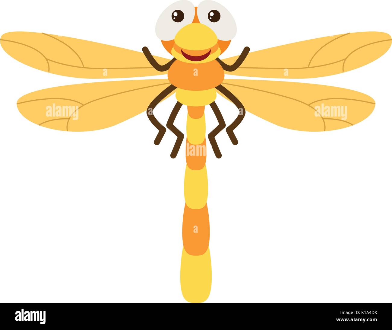 Dragonfly with yellow wings illustration Stock Vector Image & Art Alamy