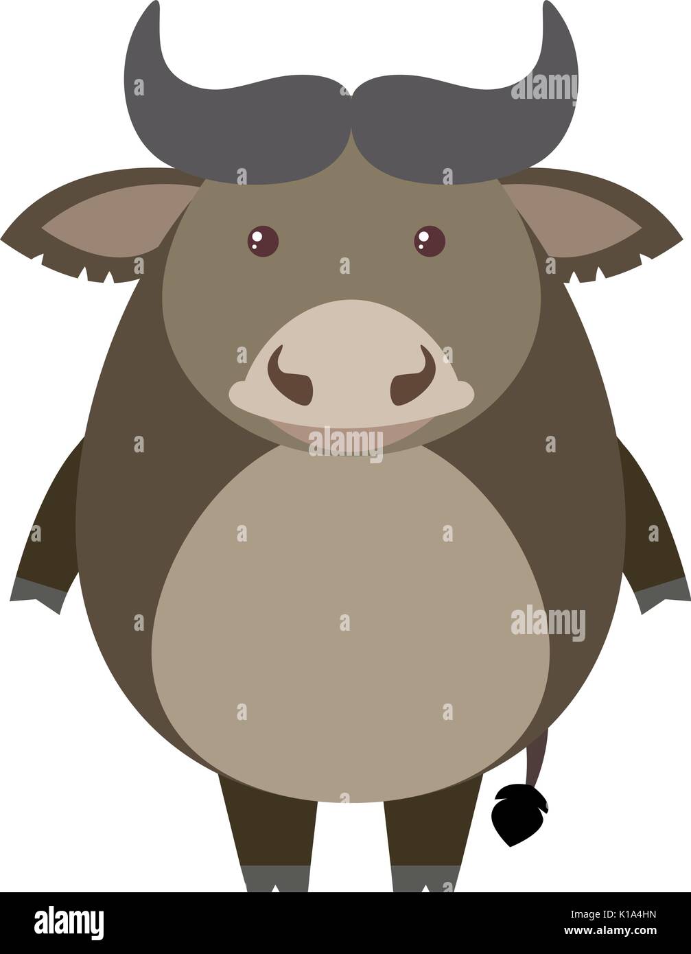 Buffalo stands on white background illustration Stock Vector Image ...