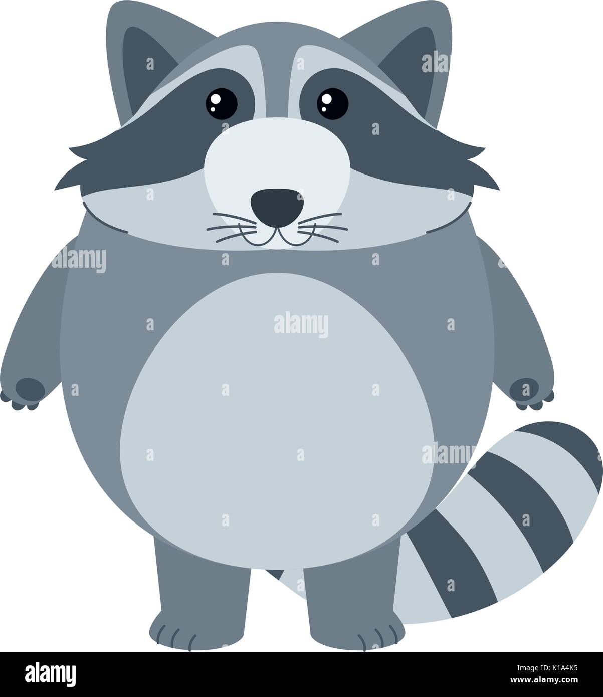 Cute raccoon with happy face illustration Stock Vector Image & Art - Alamy
