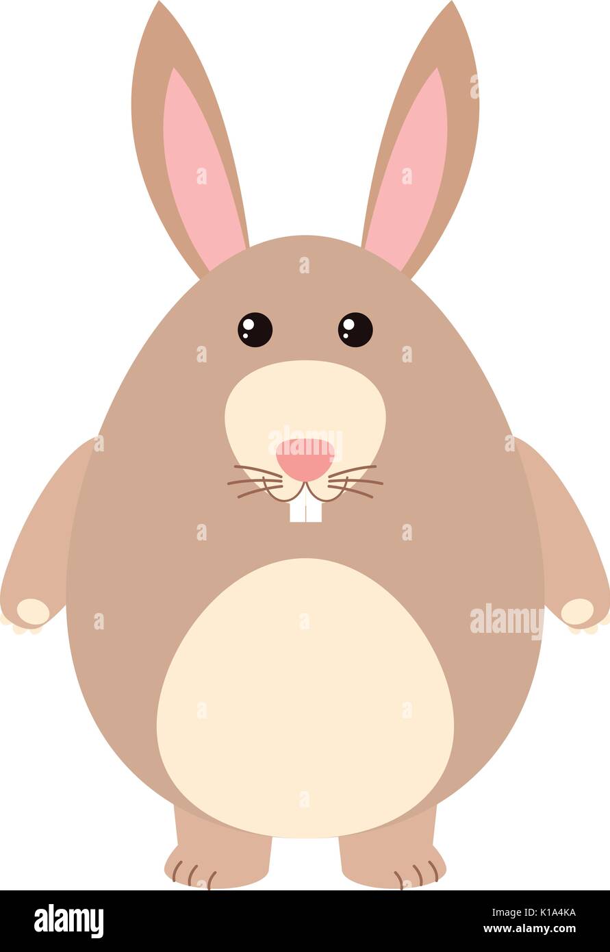 Cute rabbit with brown fur illustration Stock Vector Image & Art - Alamy