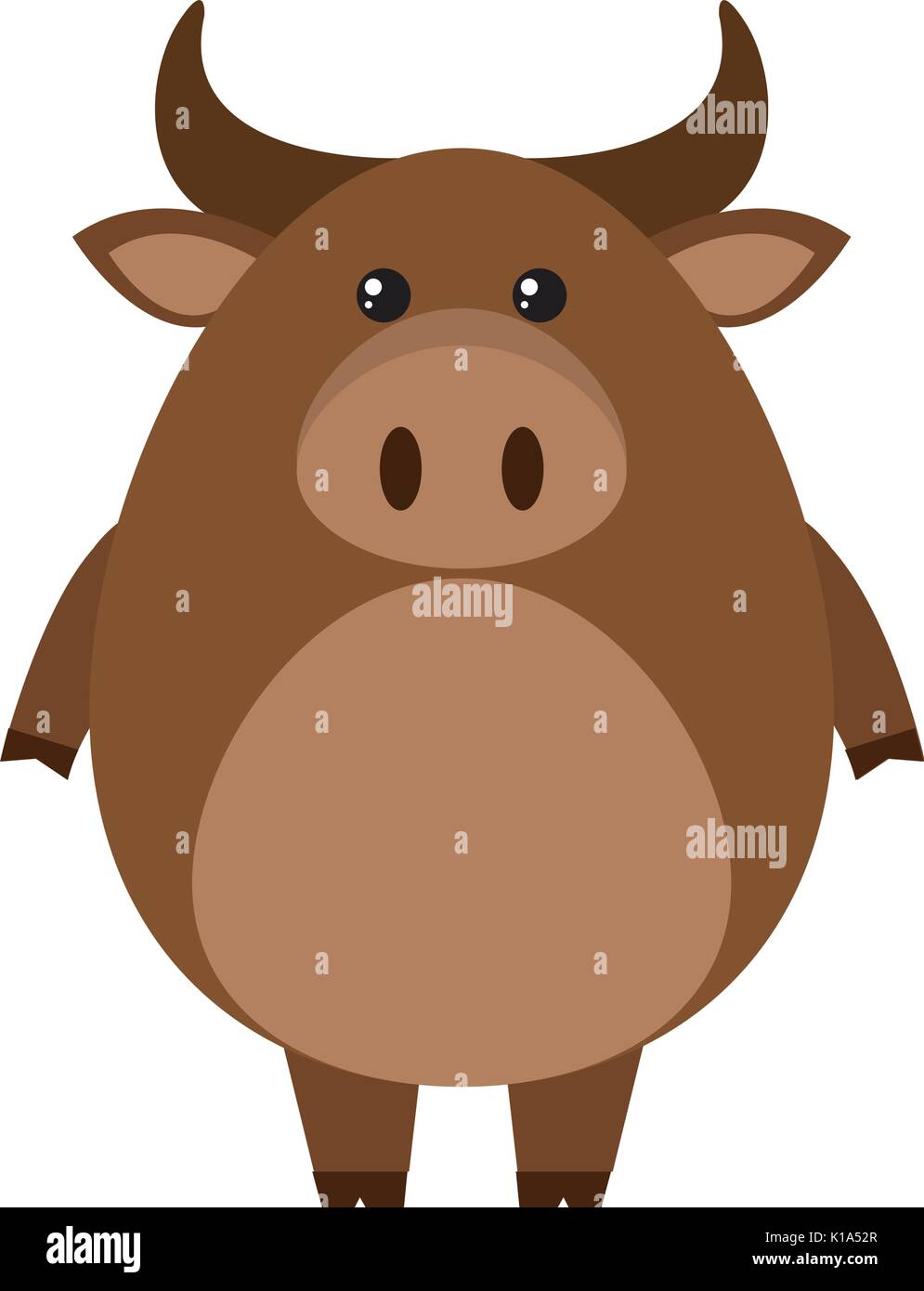 Brown buffalo on white background illustration Stock Vector Image & Art ...