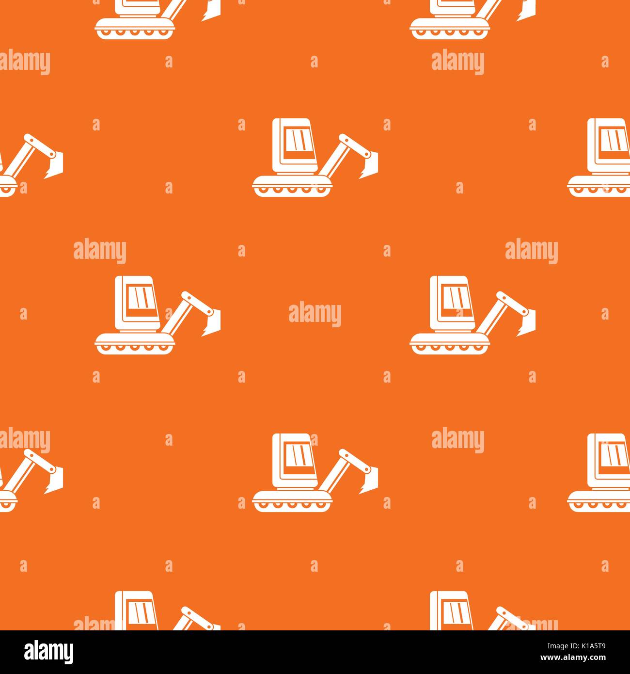 Mini excavator pattern seamless Stock Vector