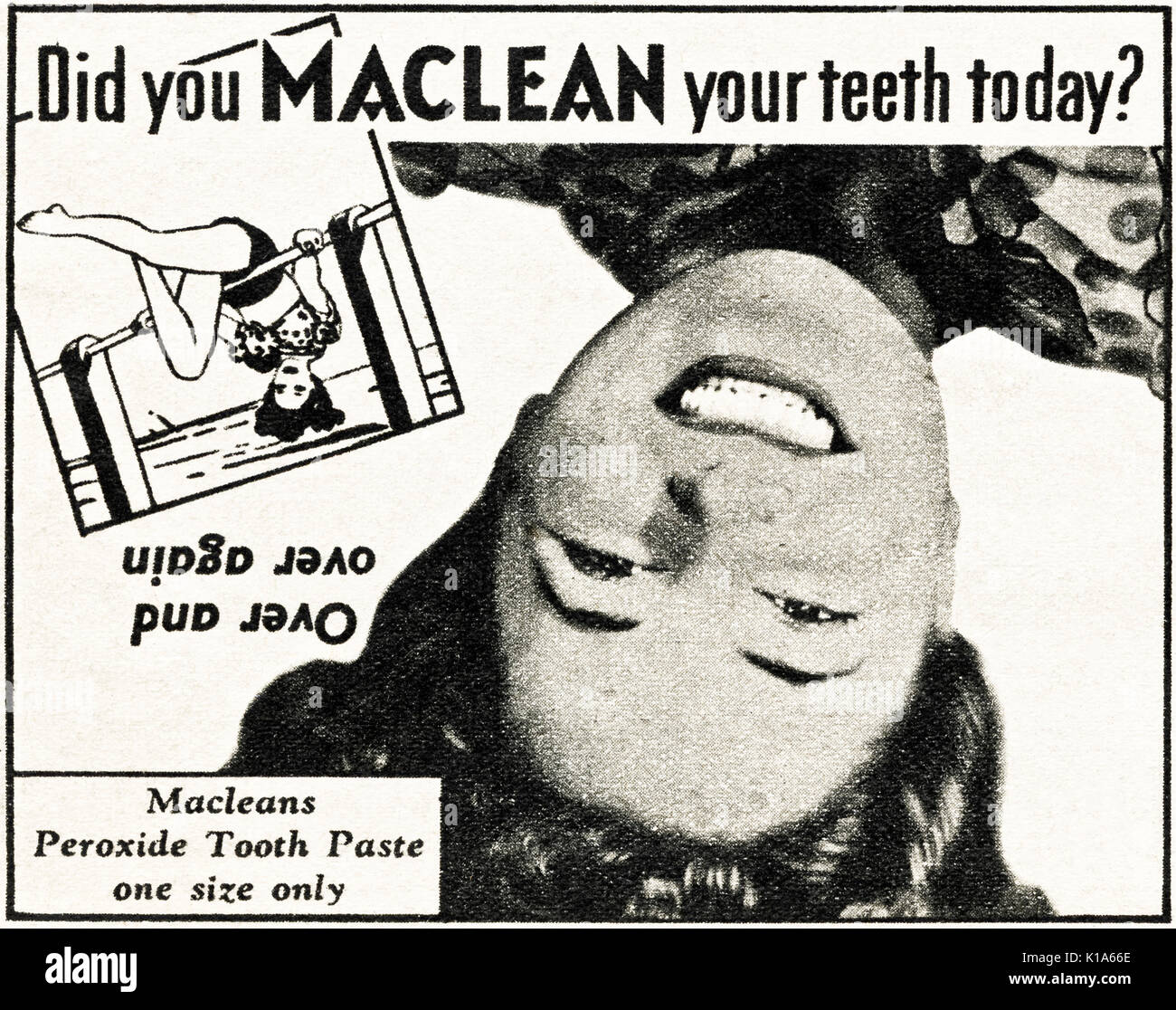 1940s old vintage original advert advertising Macleans Peroxide ...
