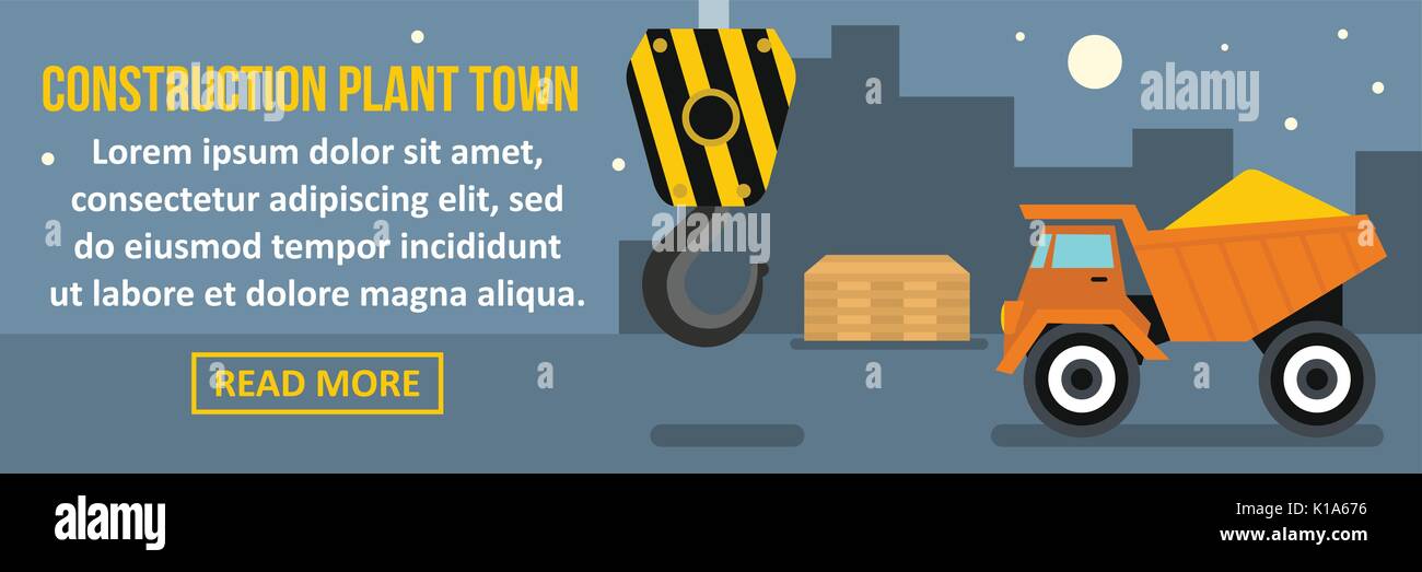 Construction plant town banner horizontal concept Stock Vector Image ...