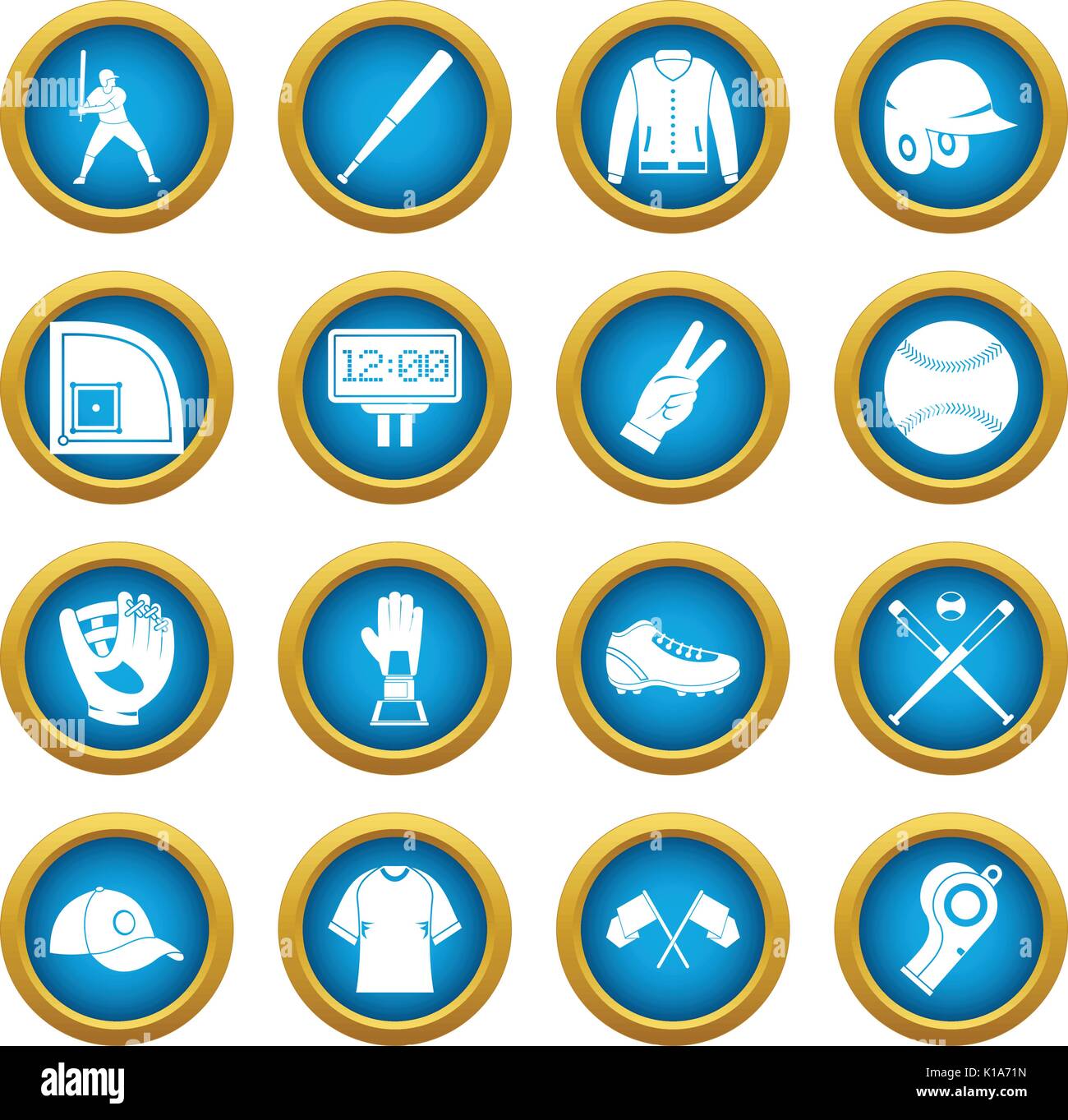 Baseball icons blue circle set Stock Vector Image & Art - Alamy