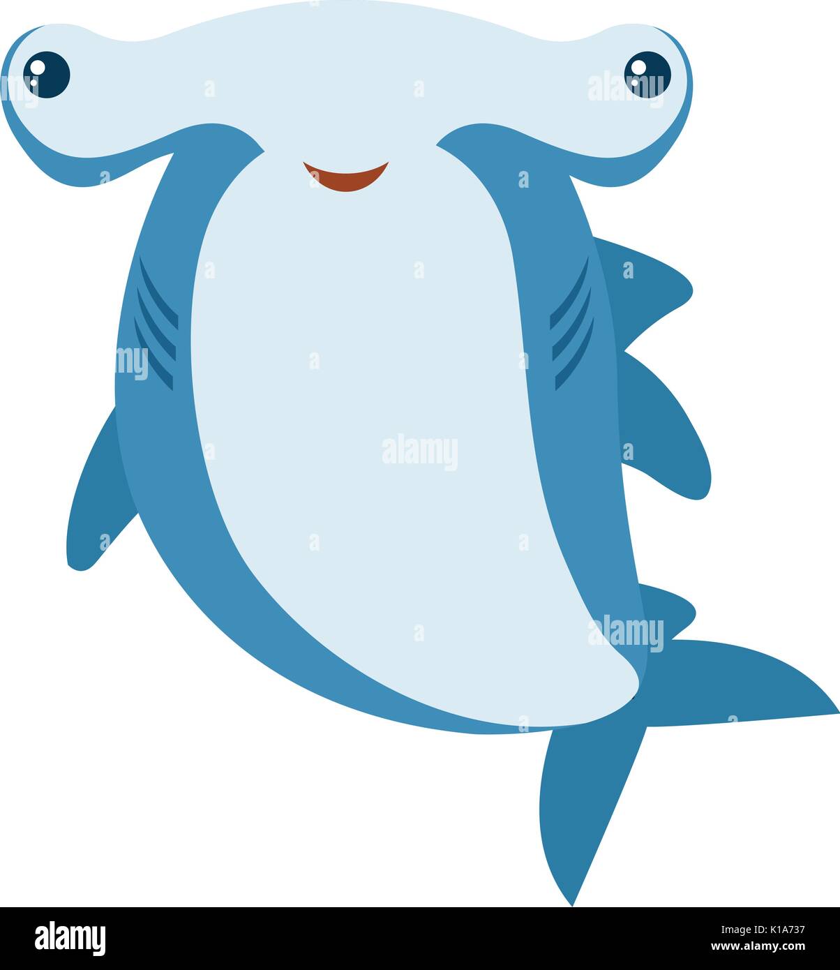 Hammerhead shark with big smile illustration Stock Vector Image & Art -  Alamy