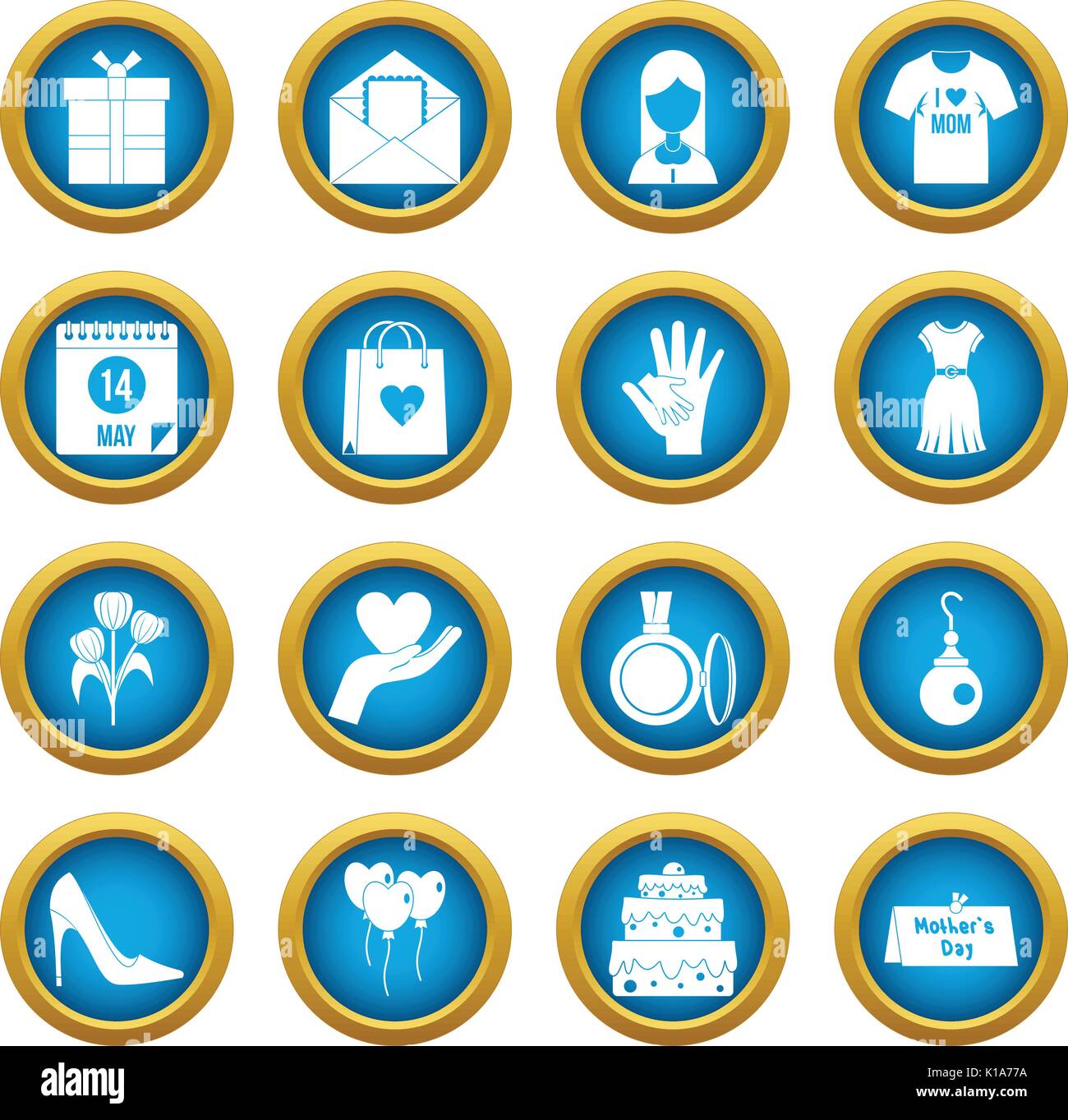 Mothers day icons blue circle set Stock Vector Image & Art - Alamy