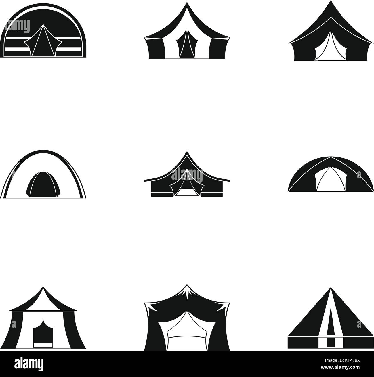 Travel tent form icon set, simple style Stock Vector Image & Art - Alamy