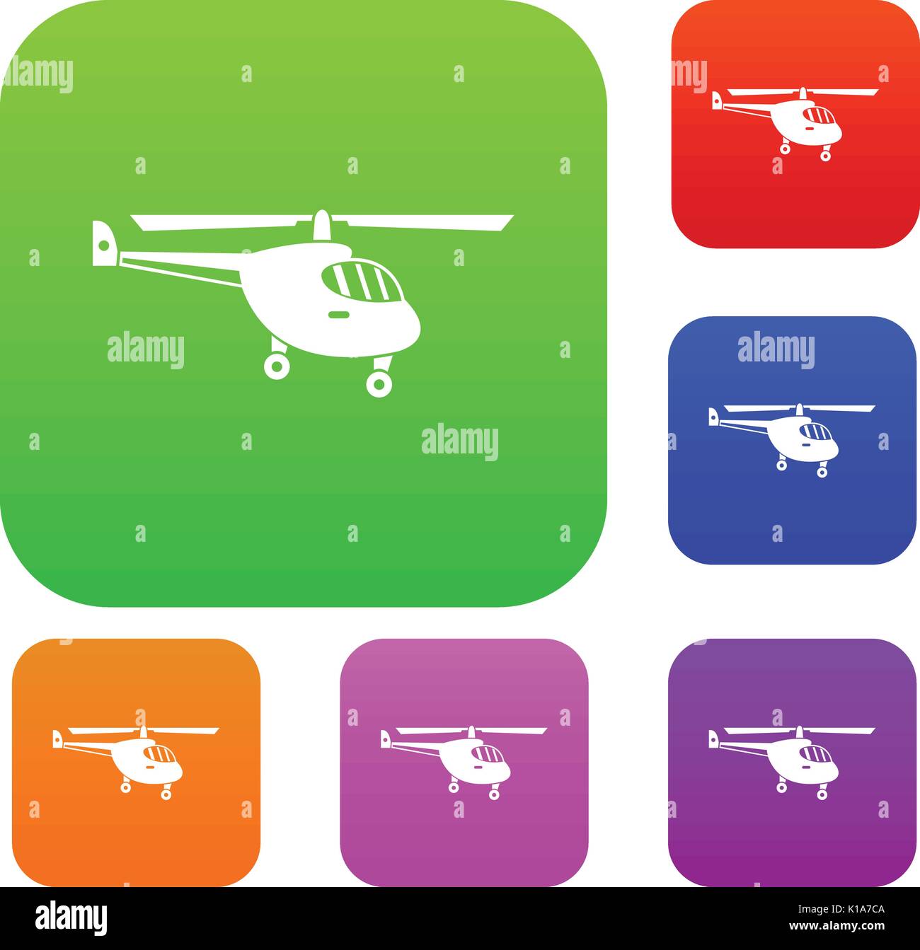 Helicopter set collection Stock Vector