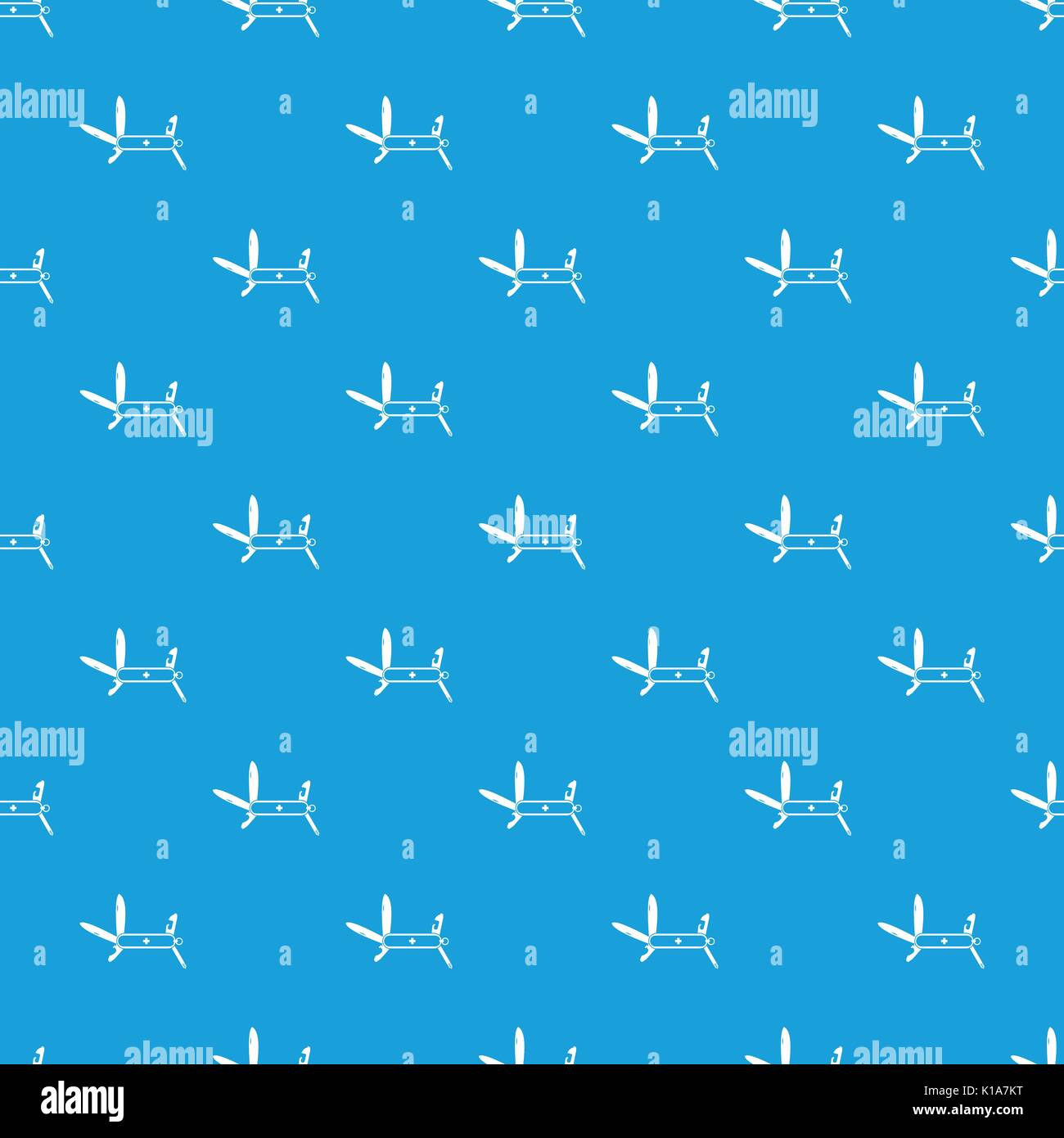 Swiss multipurpose knife pattern seamless blue Stock Vector