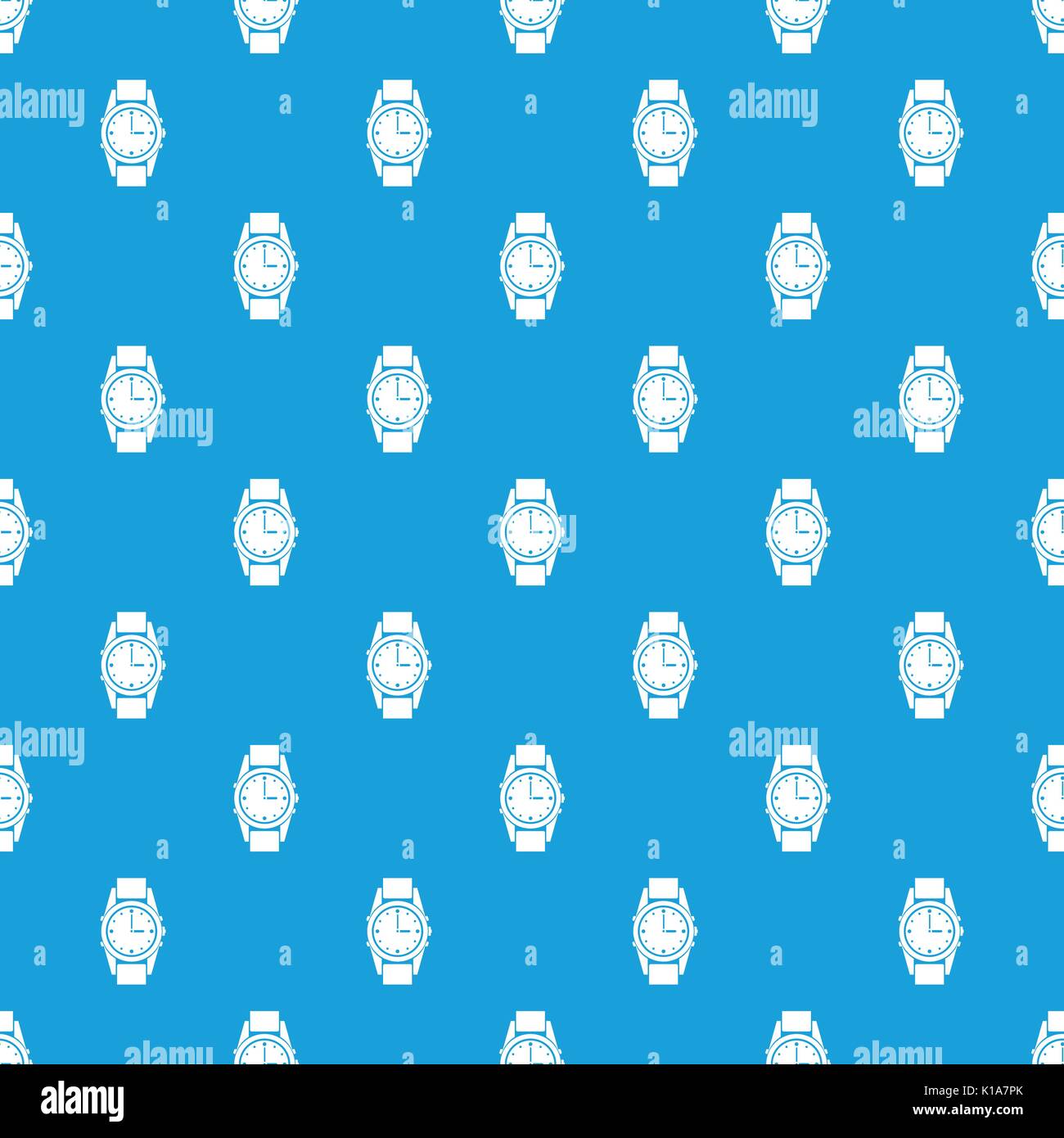 Swiss watch pattern seamless blue Stock Vector