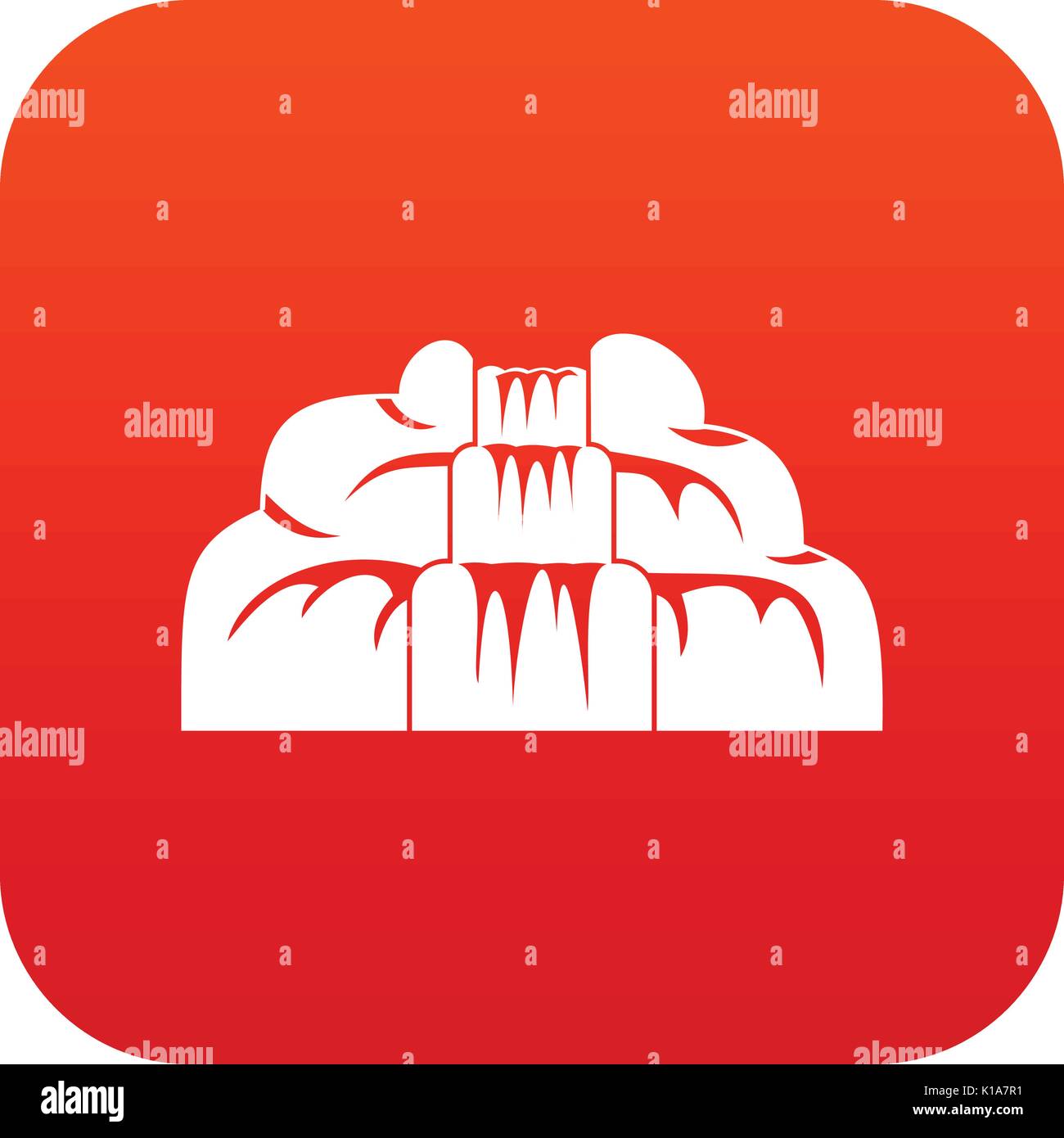 Waterfall icon digital red Stock Vector Image & Art - Alamy