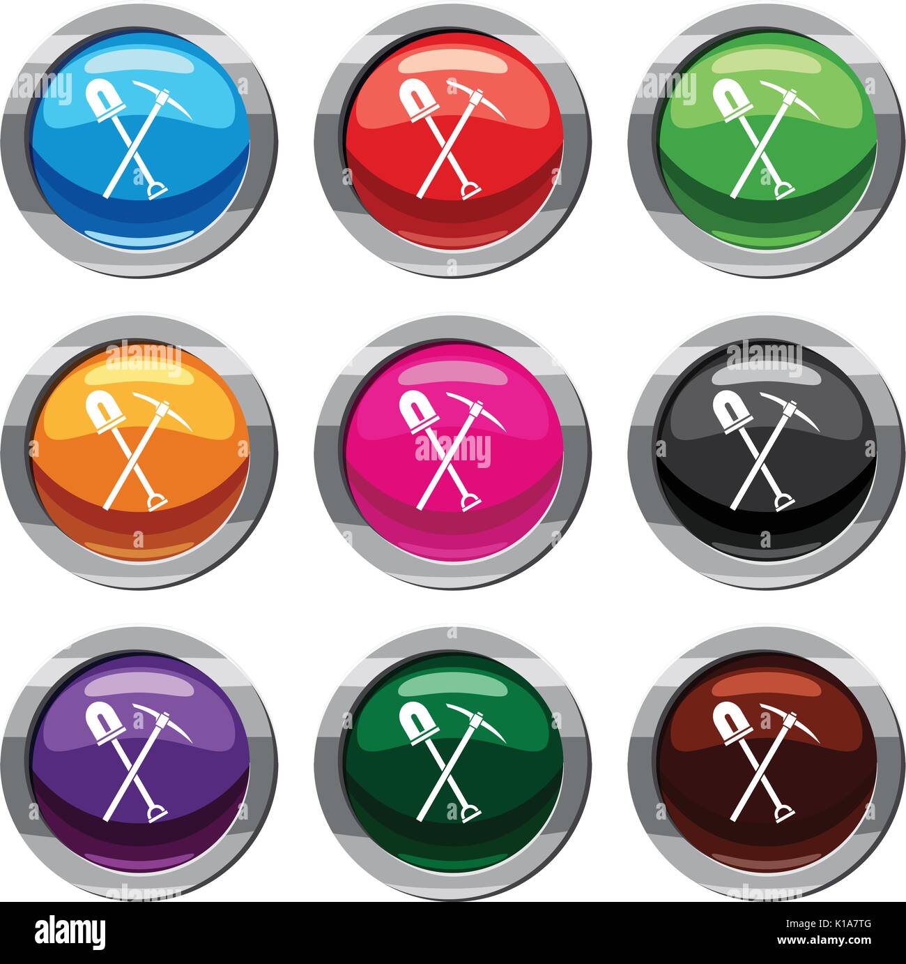 Shovel and pickaxe set 9 collection Stock Vector Image & Art Alamy