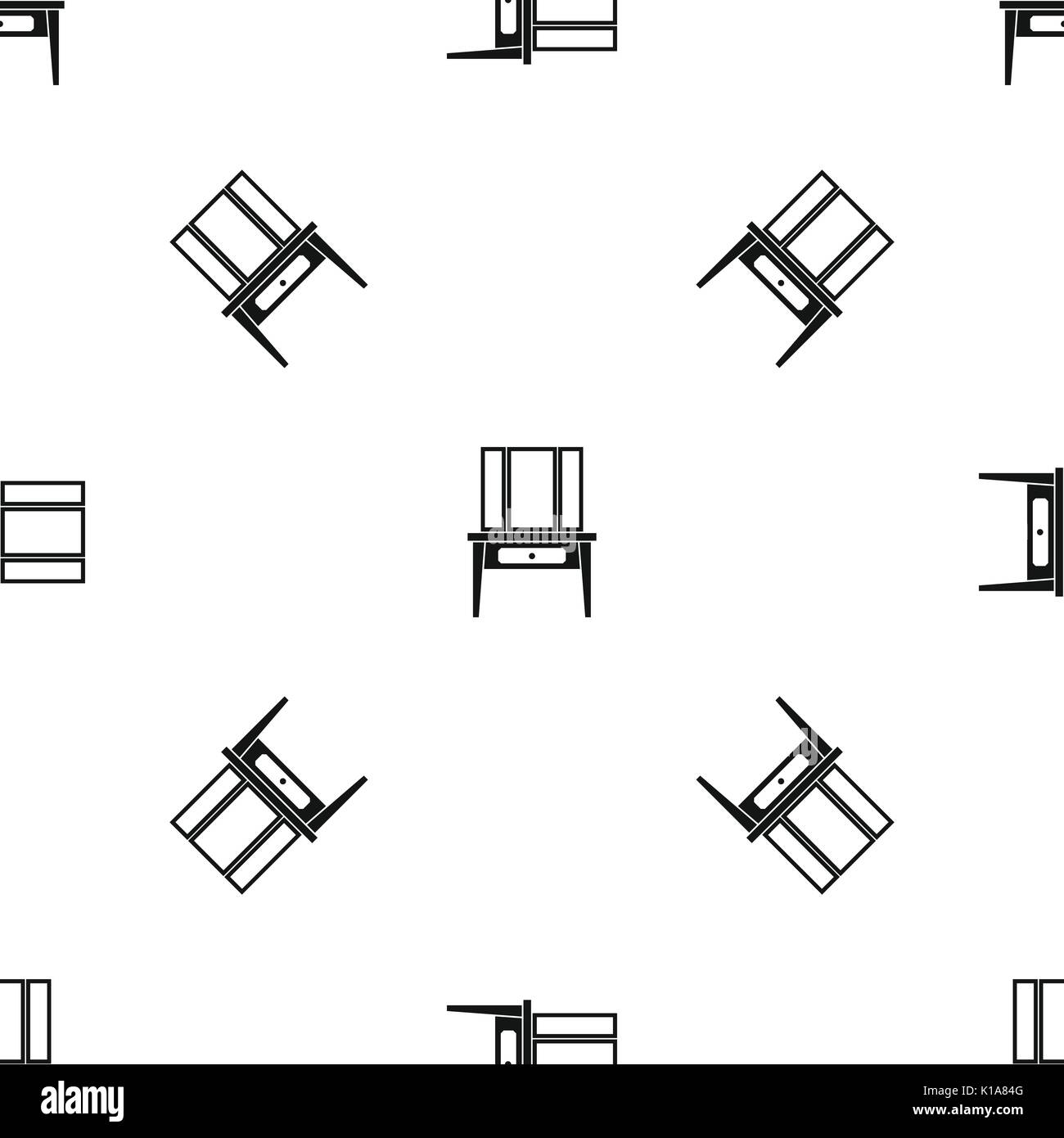 Dressing console, pier-glass pattern seamless black Stock Vector