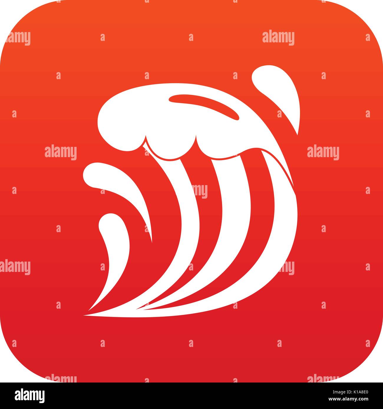 Wave icon digital red Stock Vector Image & Art - Alamy