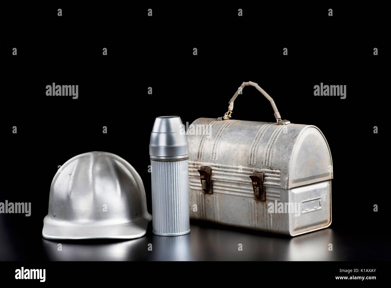 Working mans lunch with lunch box and drink with room for your type
