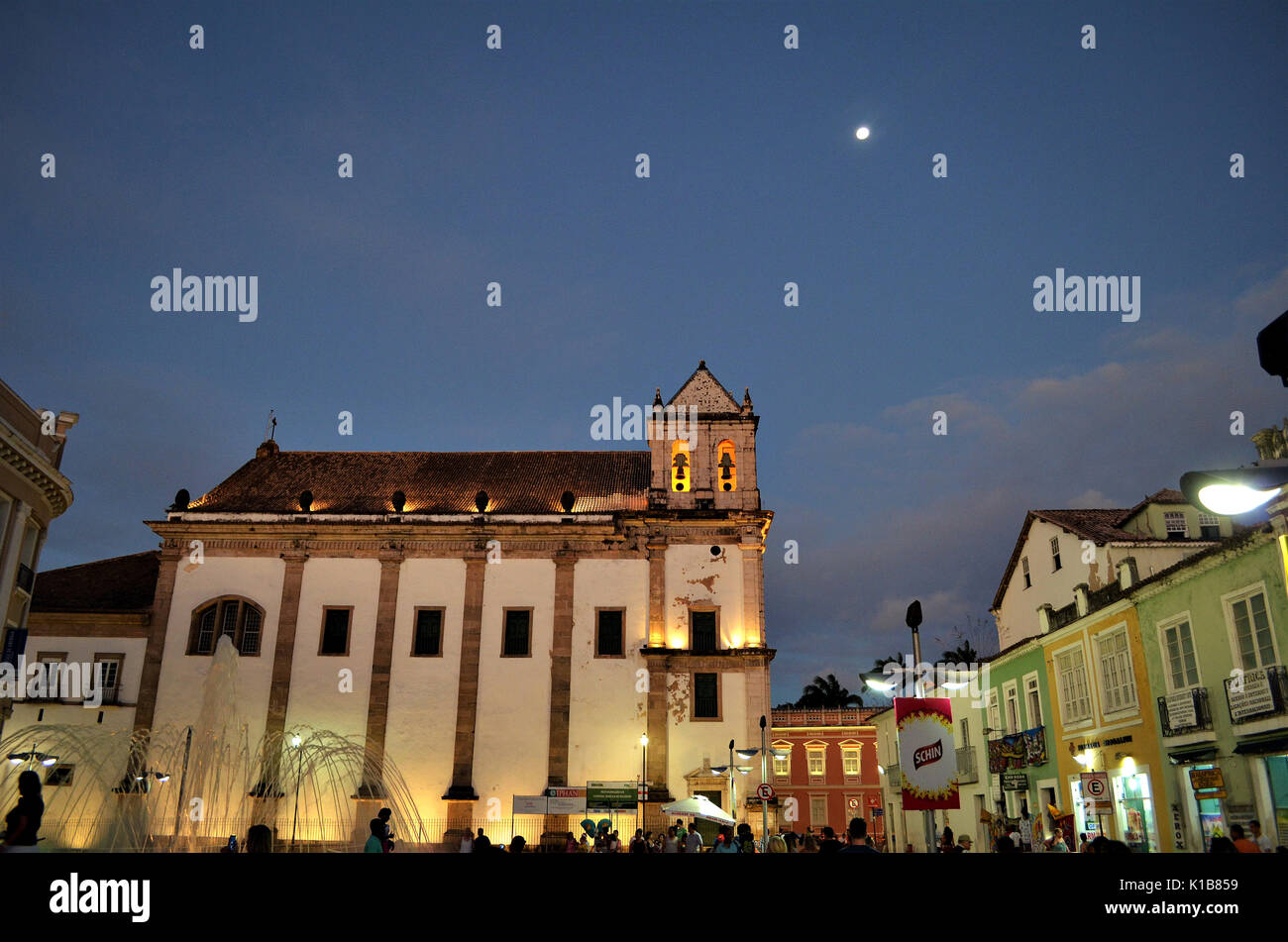 Salvador, Bahia, Brazil - December 22, 2015: Praça da Sé and highlighting the Cathedral Basilica. Stock Photo