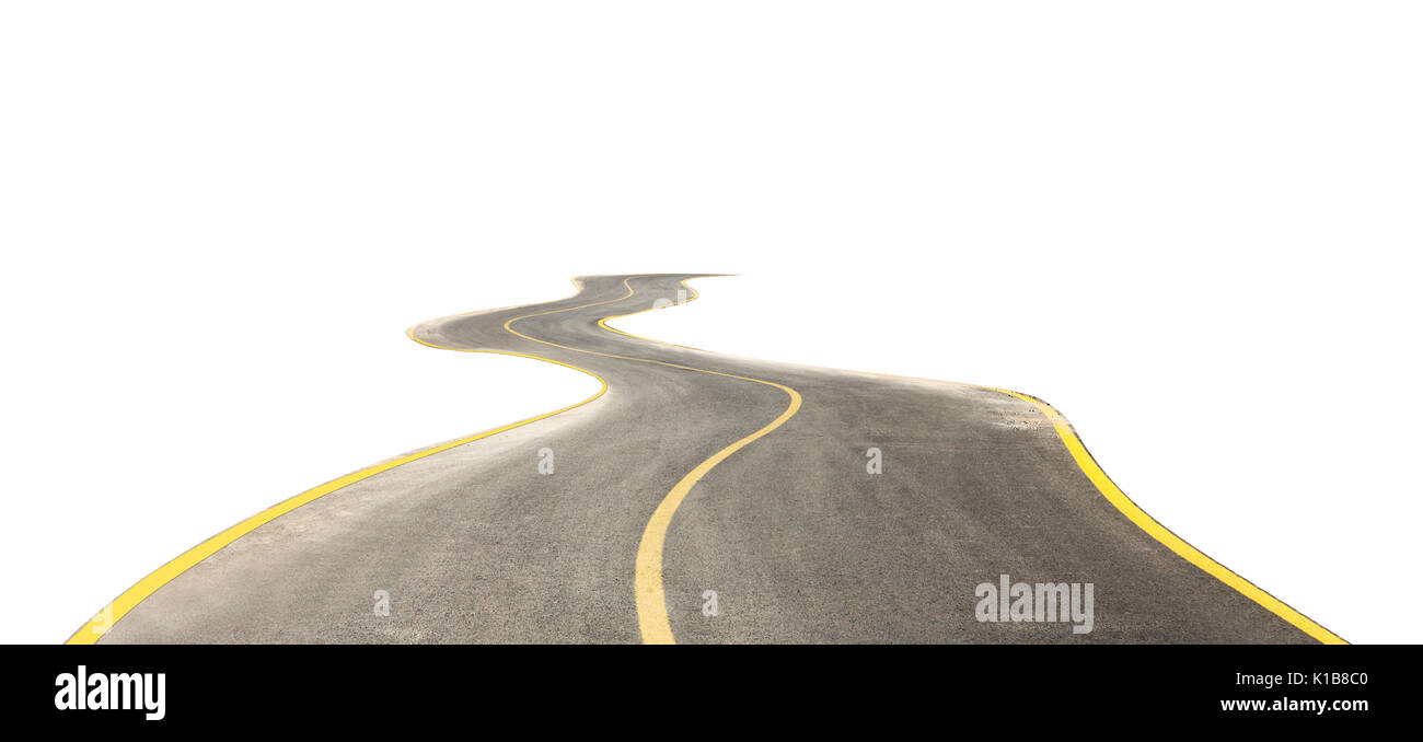 curved road isolated on white background Stock Photo - Alamy