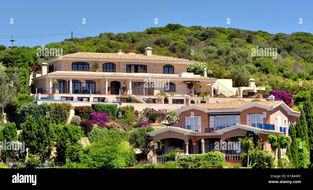 Holiday villas homes properties Mahon Menorca Minorca Spain Stock Photo