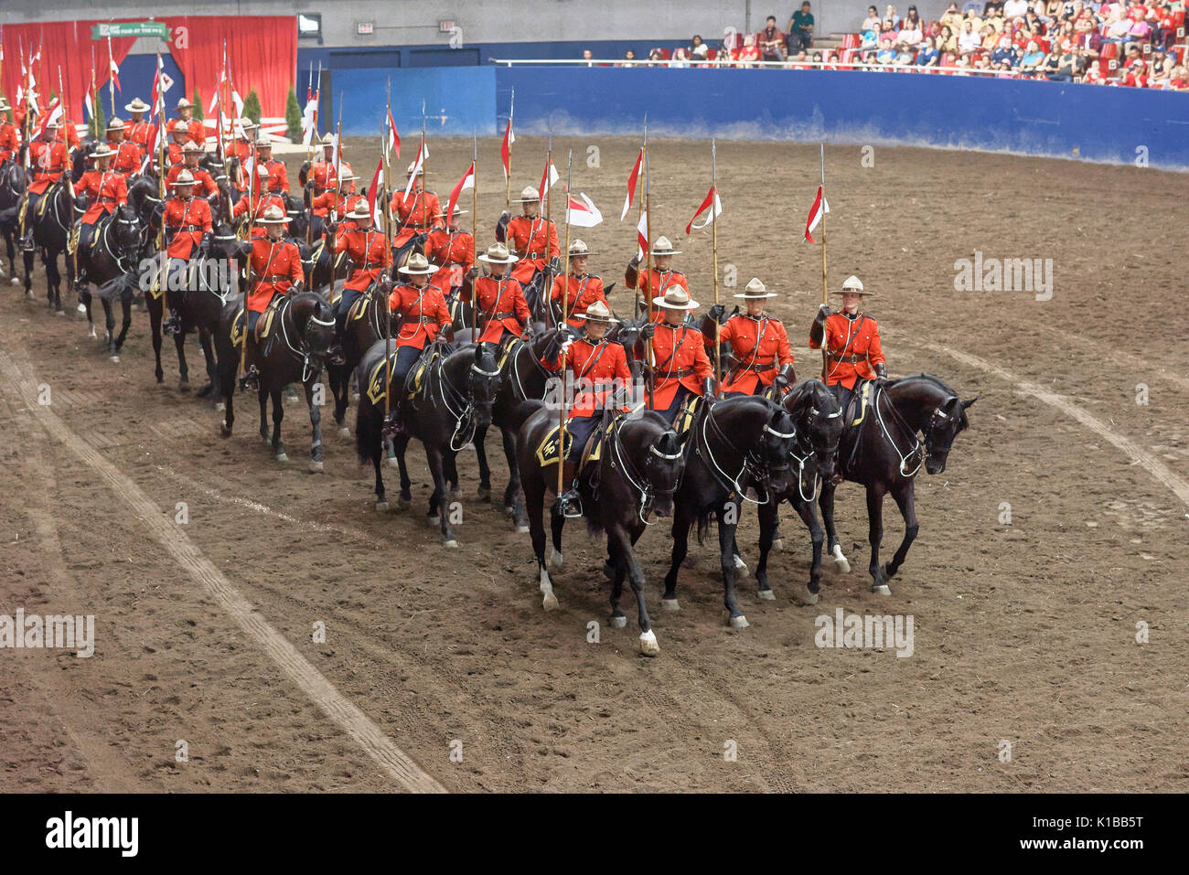 RCMP Musical Ride performance, Vancouver, British Columbia, Canada. Stock Photo