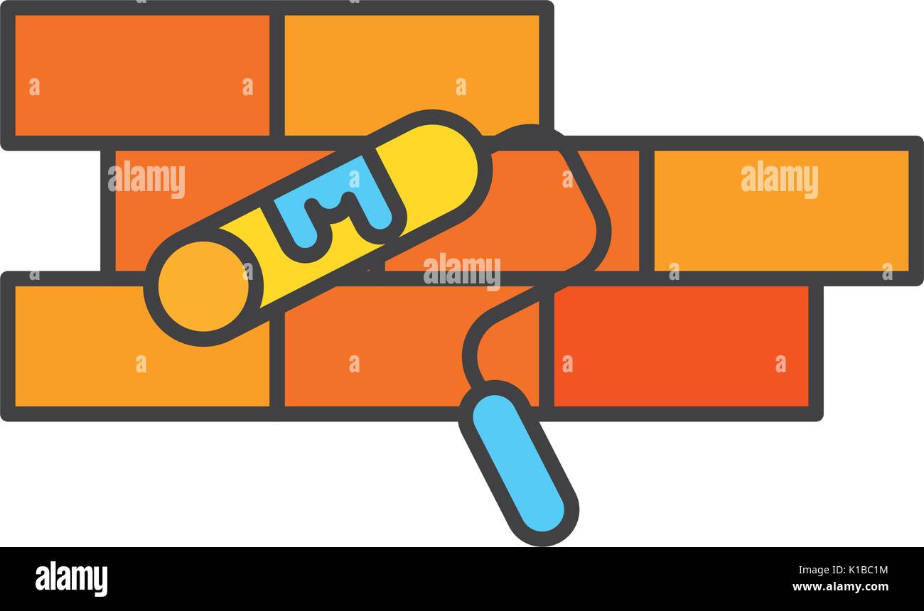 bricks wall with roller paint Stock Vector Image & Art Alamy