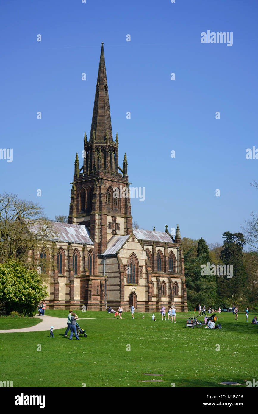 England, Nottinghamshire - Clumber Park, National Trust large estate open to public. Chapel of St Mary the Virgin. Stock Photo