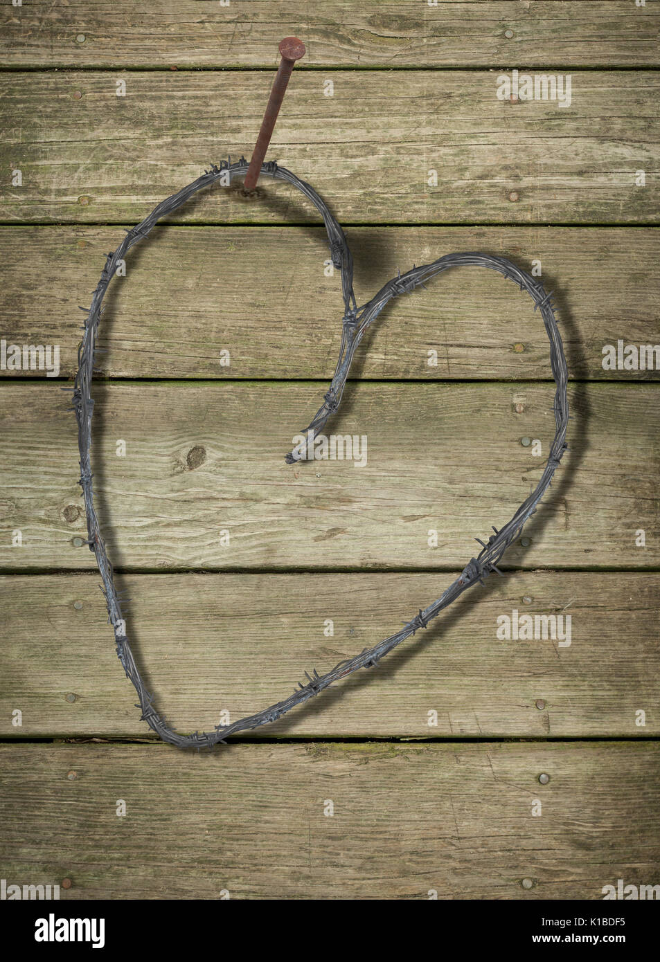 Western Barbed Wire Heart Stock Photo Alamy