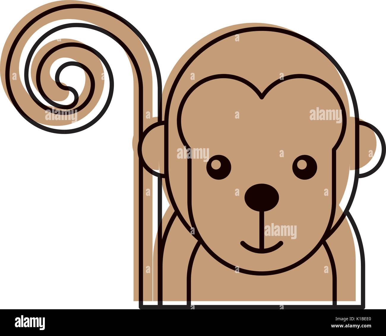 cute monkey wild icon Stock Vector Image & Art - Alamy