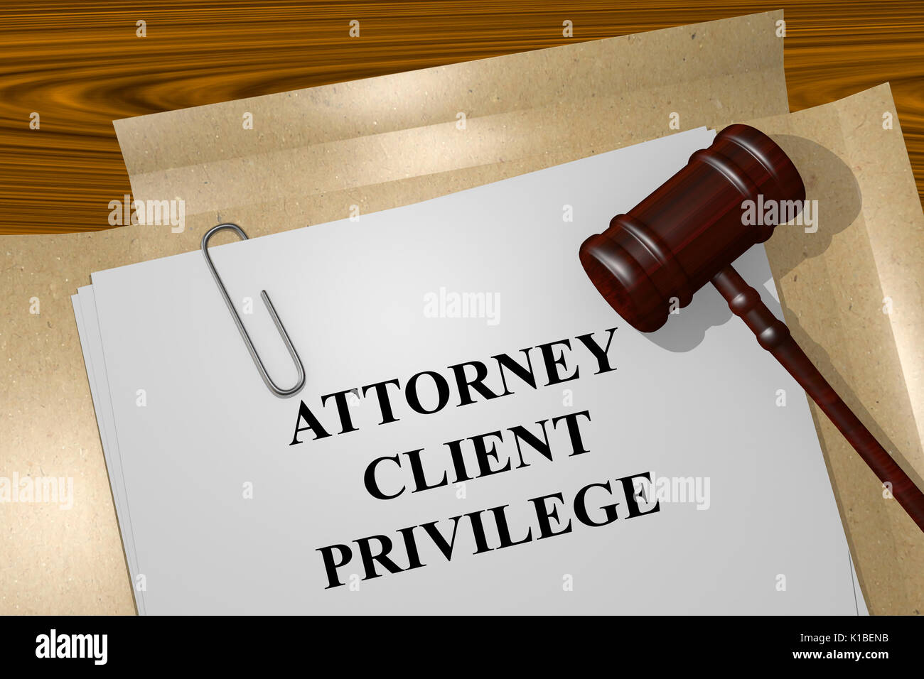 Render illustration of AttorneyClient Privilege Title On Legal
